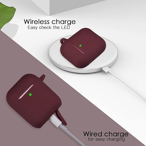 Miniatura 3 de OLEBAND Funda para Airpod con bonito llavero brillante, funda protectora y antideslizante de silicona para Apple Air pod 2, LED visible, para