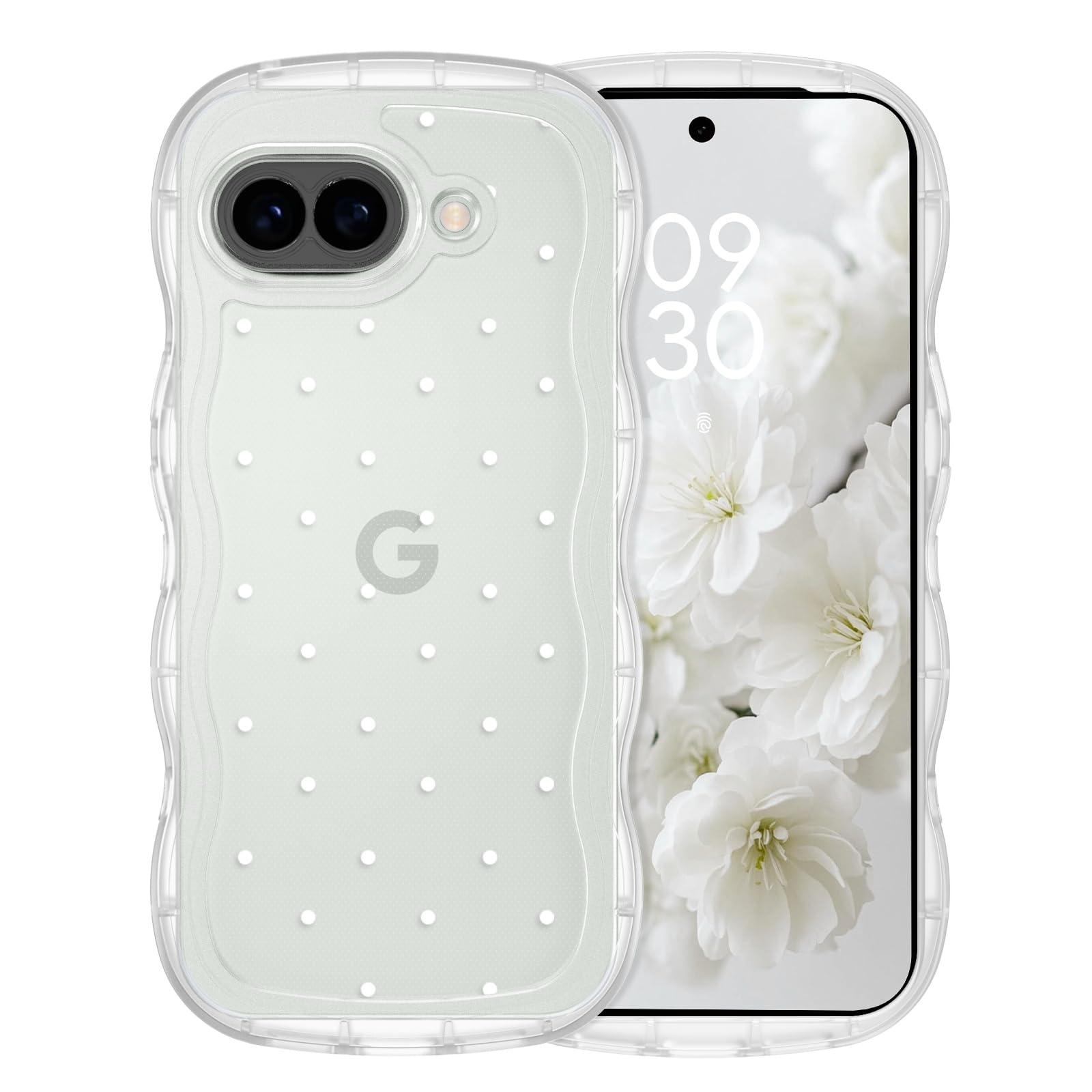 Amazon.co.jp: GUAGUA Google Pixel 10A ケース クリア ウェーブ 白