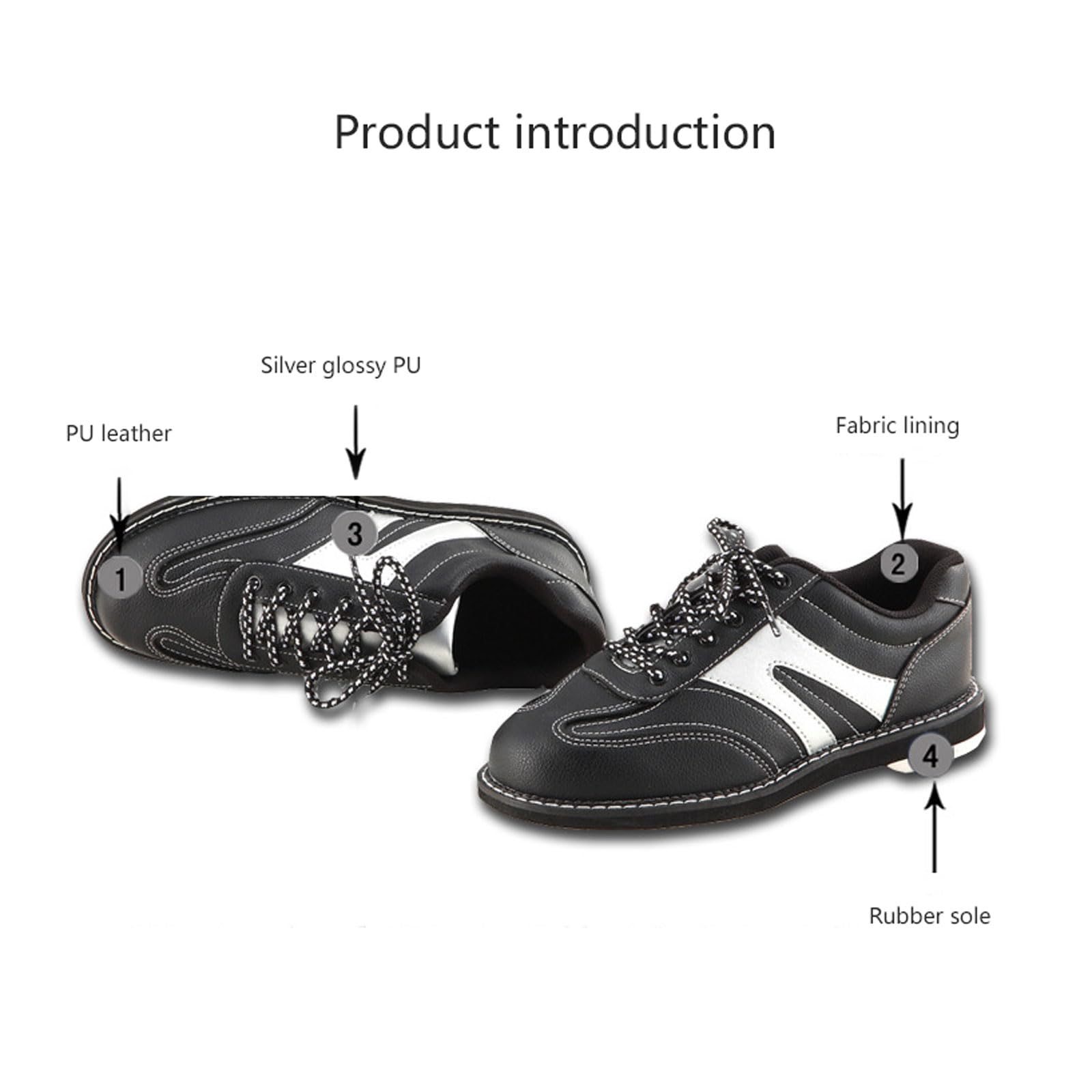 Scarpe da Bowling Uomo,Scarpe da bowling Donna,Scarpe da Bowling Professionali,Atletica in Morbida Pelle Traspirante ,Leggera comode Non Slip,Scarpe sportive moderne,Per uso interno ed esterno