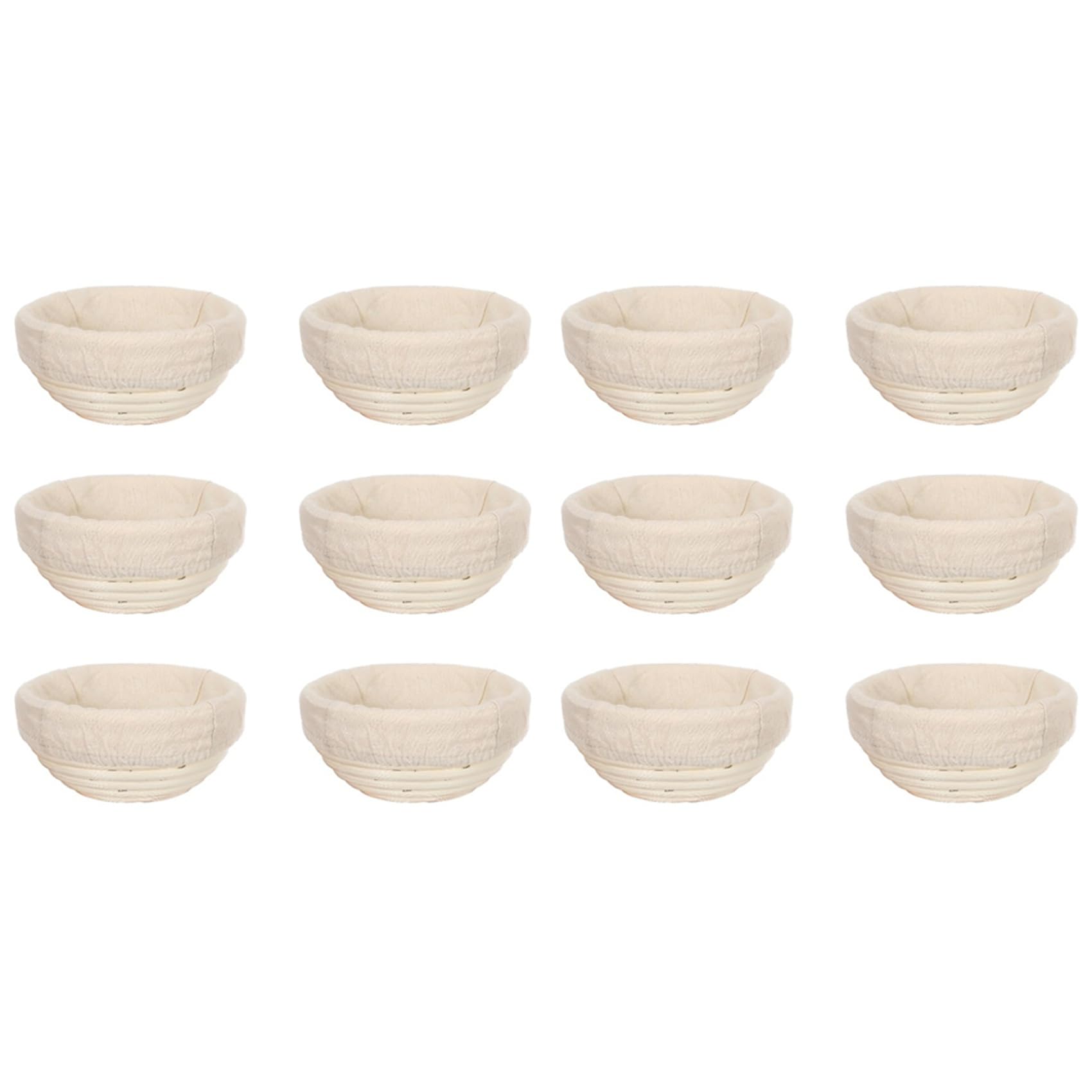 Hndhbfgrt 12pcs 5Inch Banneton Bread Proofing Basket Round Dough Sourdough Proofing Dough Proofing Bowls with Removable Liner