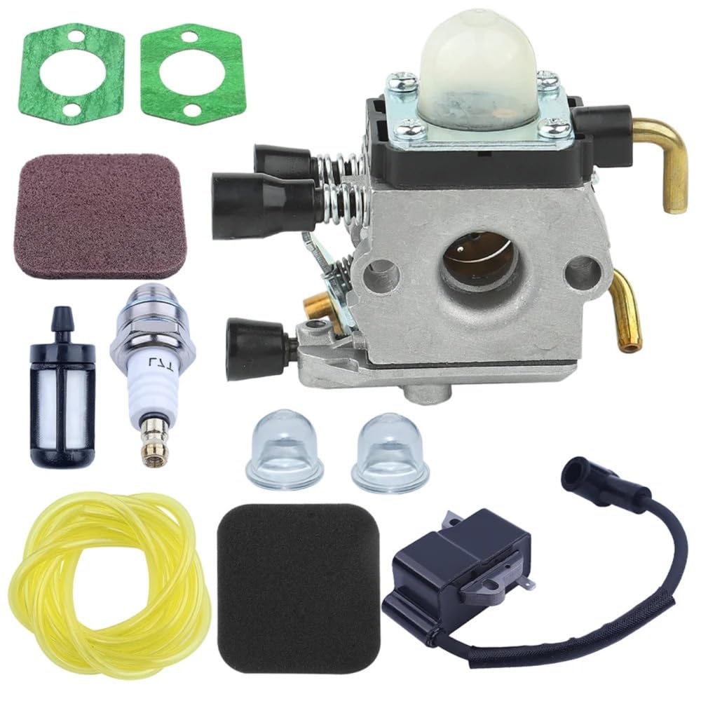 Kit de Bobina de Encendido de carburador Compatible con FS75 FS80 FS80R FS85R FS85T FS85RX, línea de Filtro de Combustible Recortadora 4140-120-0619 4137-120-0606