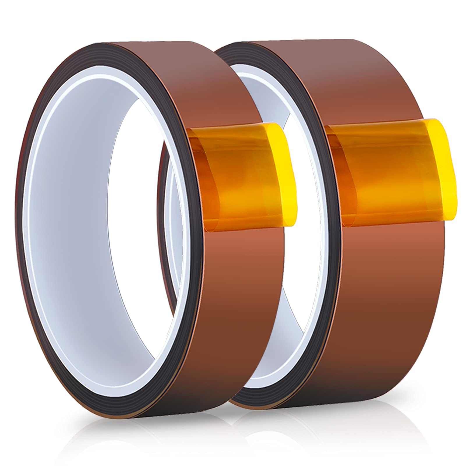 Outus 2 Rolls 20mm x 33m 30mm x 33m Total 216ft Heat Sublimation Tape High Temperature Transfer Tape Heat Resistant Polyimide for Electronics 3D