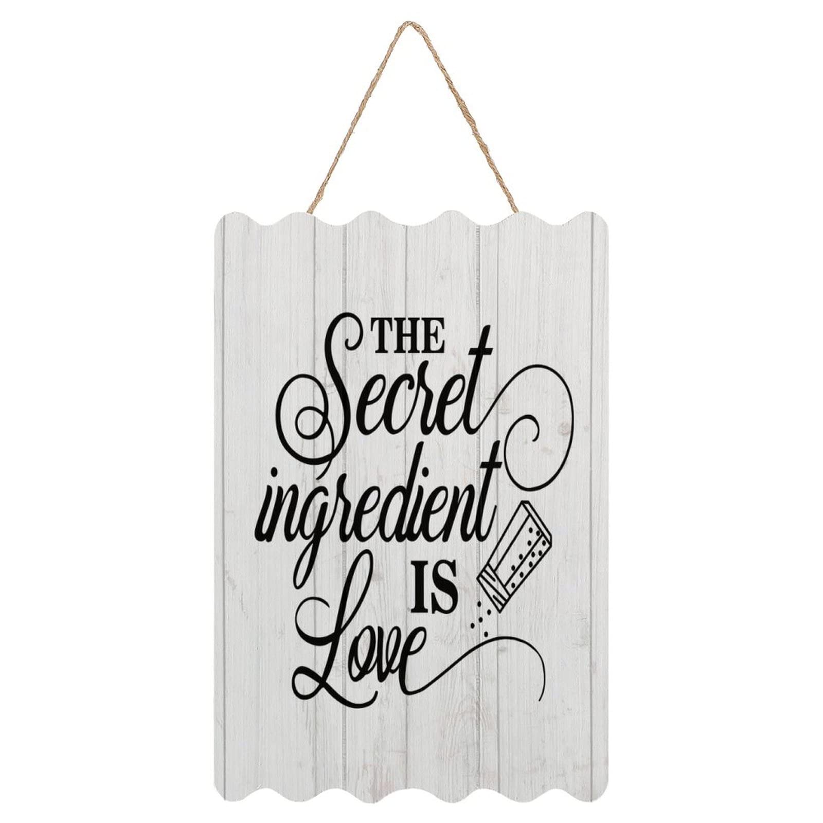 by Unbranded Vertical Rustic wood sign The Secret Ingredient Is Love 8x12 Inch Wall Sign Rustic Decorative Hanging Wood Sign Home Decor