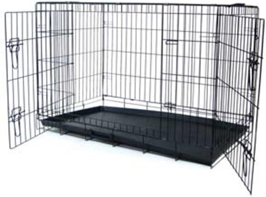 YML 48-Inch 2-Door Heavy Duty Dog Crate, Black