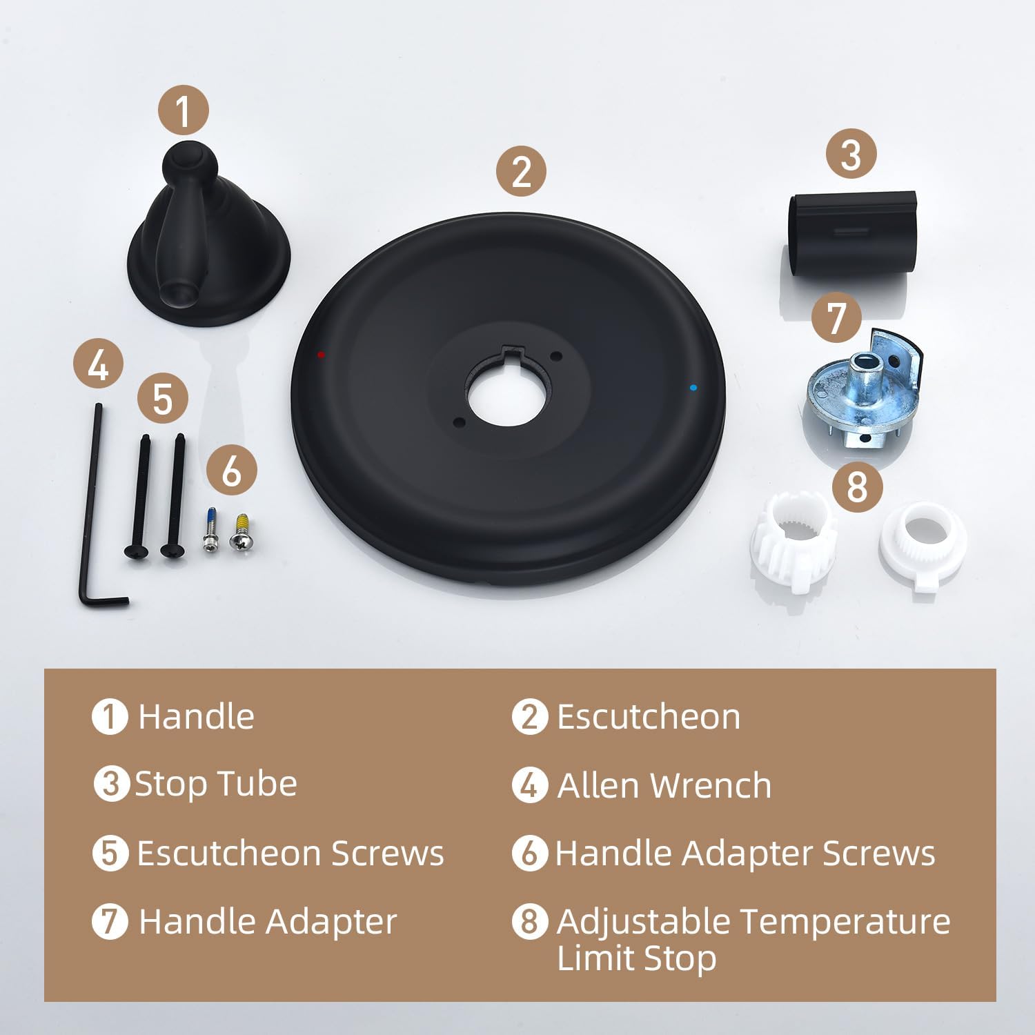 Replacement for Moen T2151BL Brantford Posi-Temp Valve Trim Kit, Pressure Balancing Tub and Shower Lever Handle，Matte Black