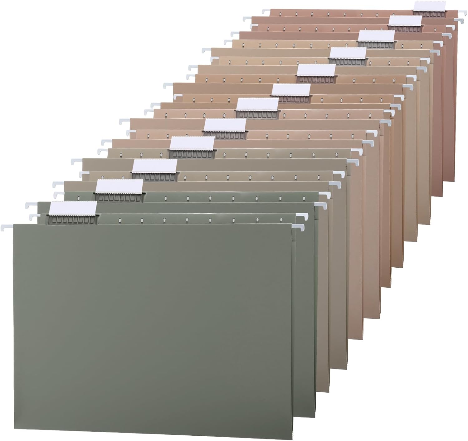 12 Pack Decorative Hanging File Folders, Letter Size with Tab, 6 Color Assorted for Filing Cabinet Office Supplies(Natural Color)