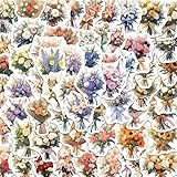 Confession Bouquet Stickers, 60pcs Romantic Floral Flower Stickers, Waterproof Vinyl Decorative Stickers for Journals, Scrapbooks, Gifts, Laptops, Water Bottles(Colourful-Q3)