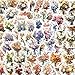 Confession Bouquet Stickers, 60pcs Romantic Floral Flower Stickers, Waterproof Vinyl Decorative Stickers for Journals, Scrapbooks, Gifts, Laptops, Water Bottles(Colourful-Q3)