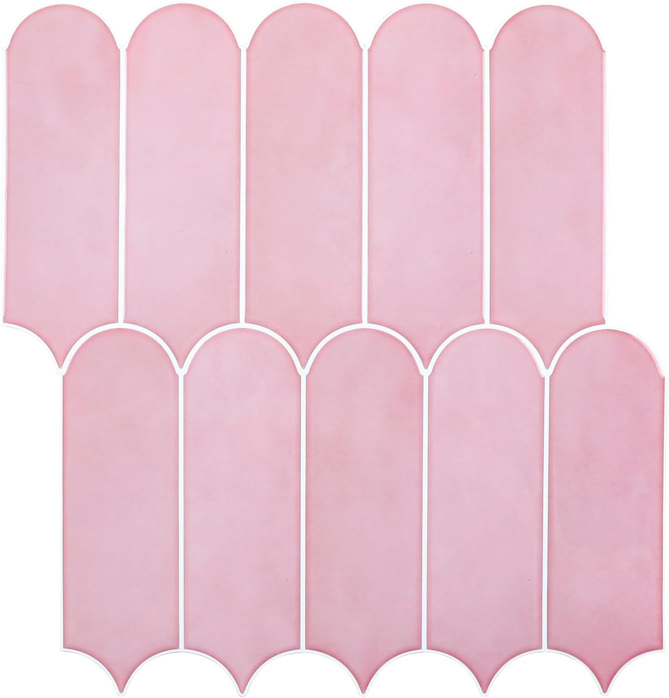 Pink Peel and Stick Backsplash Tile, Removable Backsplash Renter Friendly Wall Tile, Peel and Stick Feather Stick on Backsplash for Kitchen Bathroom Laundry (10 Sheets)