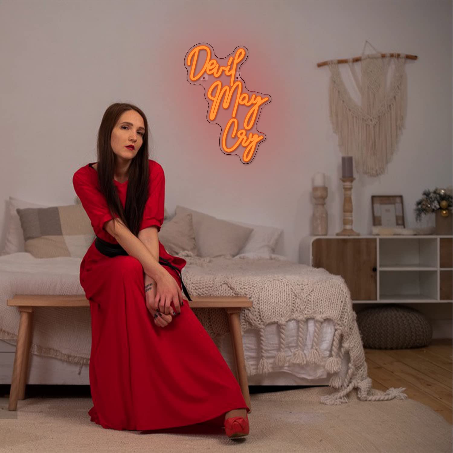 Amazon.co.jp: Horseneon Devil May Cry ネオンサイン 壁装飾用 レッド