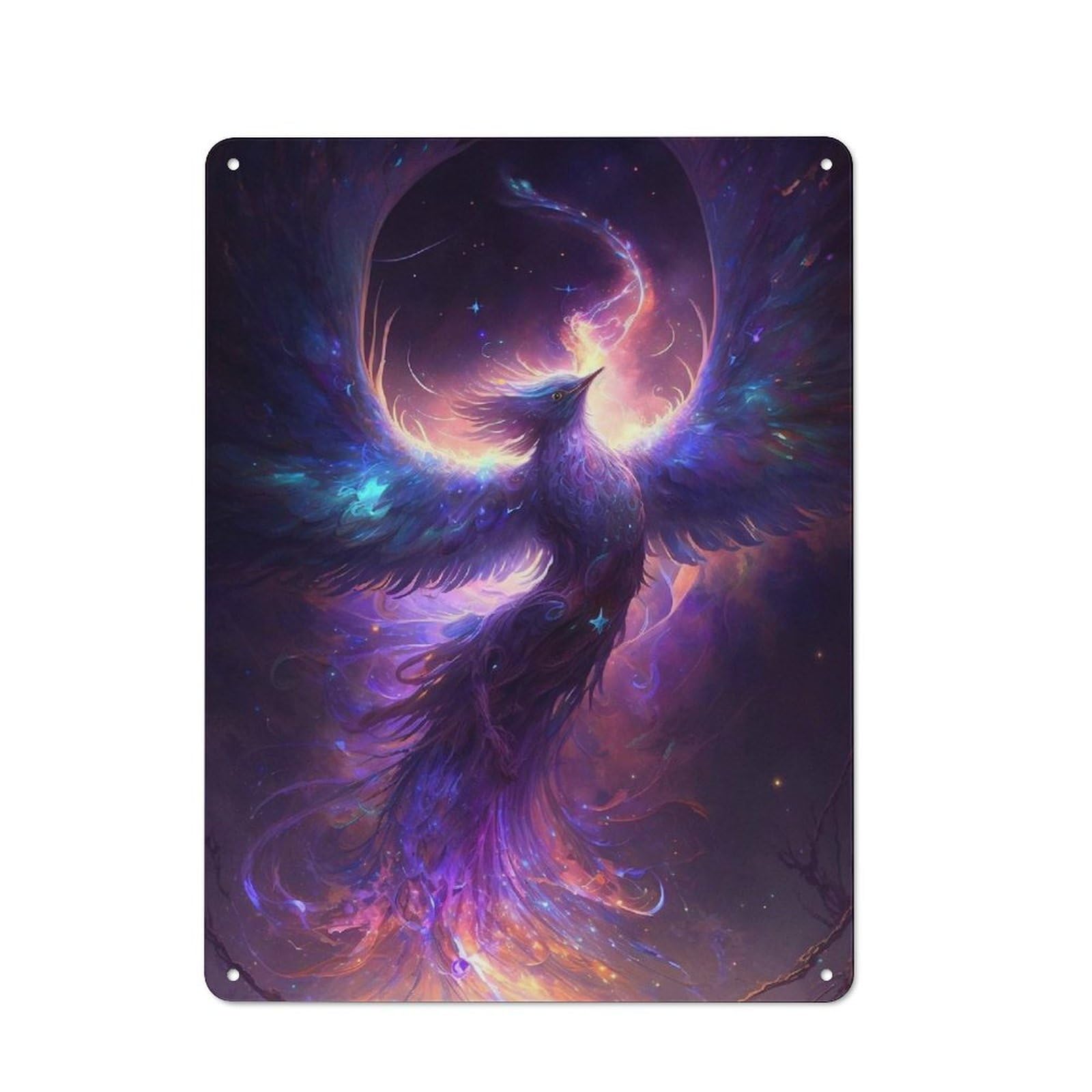 Junmoney The Phoenix Tin Sign With Design 40X30cm, Classic Studio Wall Plaque For Workspace, Cafe, Shop Or Desk Area