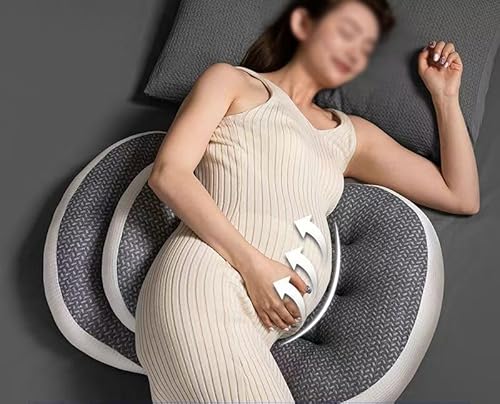 だきまくら 妊婦用腰サポート横向き寝枕 妊娠中の睡眠用枕 妊婦用横向き寝用抱き枕 多機能H字枕 体圧分散 腰楽 妊娠 クッション 安眠グッズ マタニティー抱き枕 ((涼しい竹繊維,チャコールグレー,1個入り))