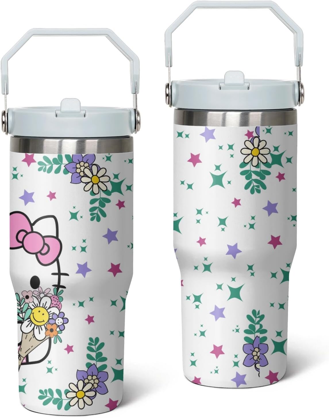 Tumbler for Adults Water Bottle Double Wall Cups for Kids 20 oz Pink Coffee Mug Stuff Cat Insulated Cup Gifts for Girl Women