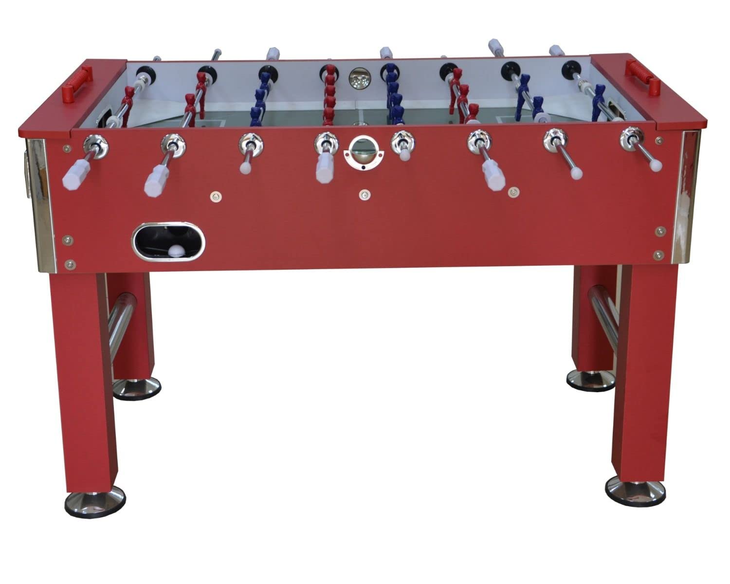 NG Biliardi Biliardino Calcio Balilla Andromeda Rosso - Piano in Vetro - Regolamentare +10 Palline
