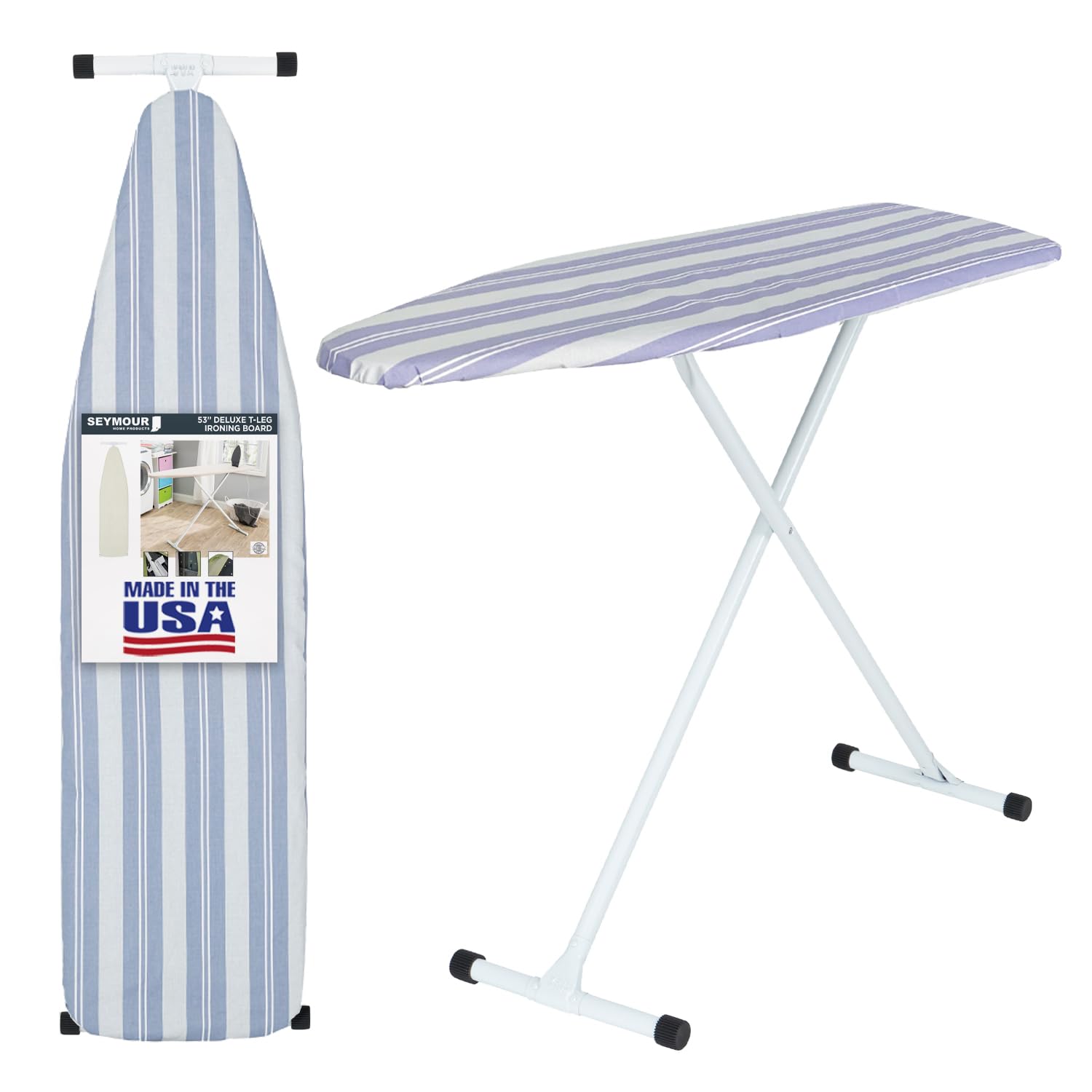Planche à repasser en acier fabriquée aux États-Unis avec housse et coussin