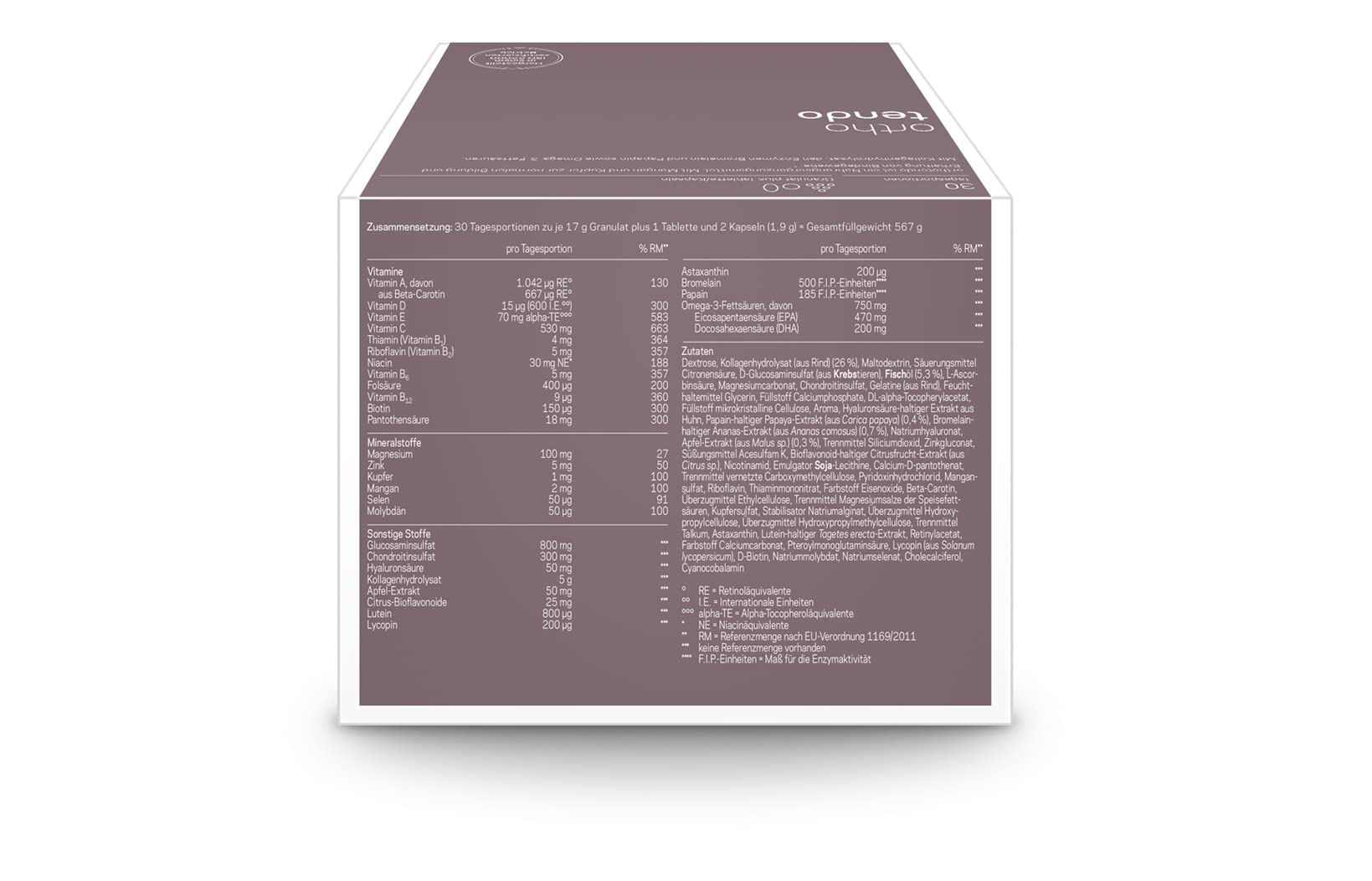 orthomed orthotendo® Granulat + Tabletten/Kapseln 30 Tagesportionen (30x17g = 510g)