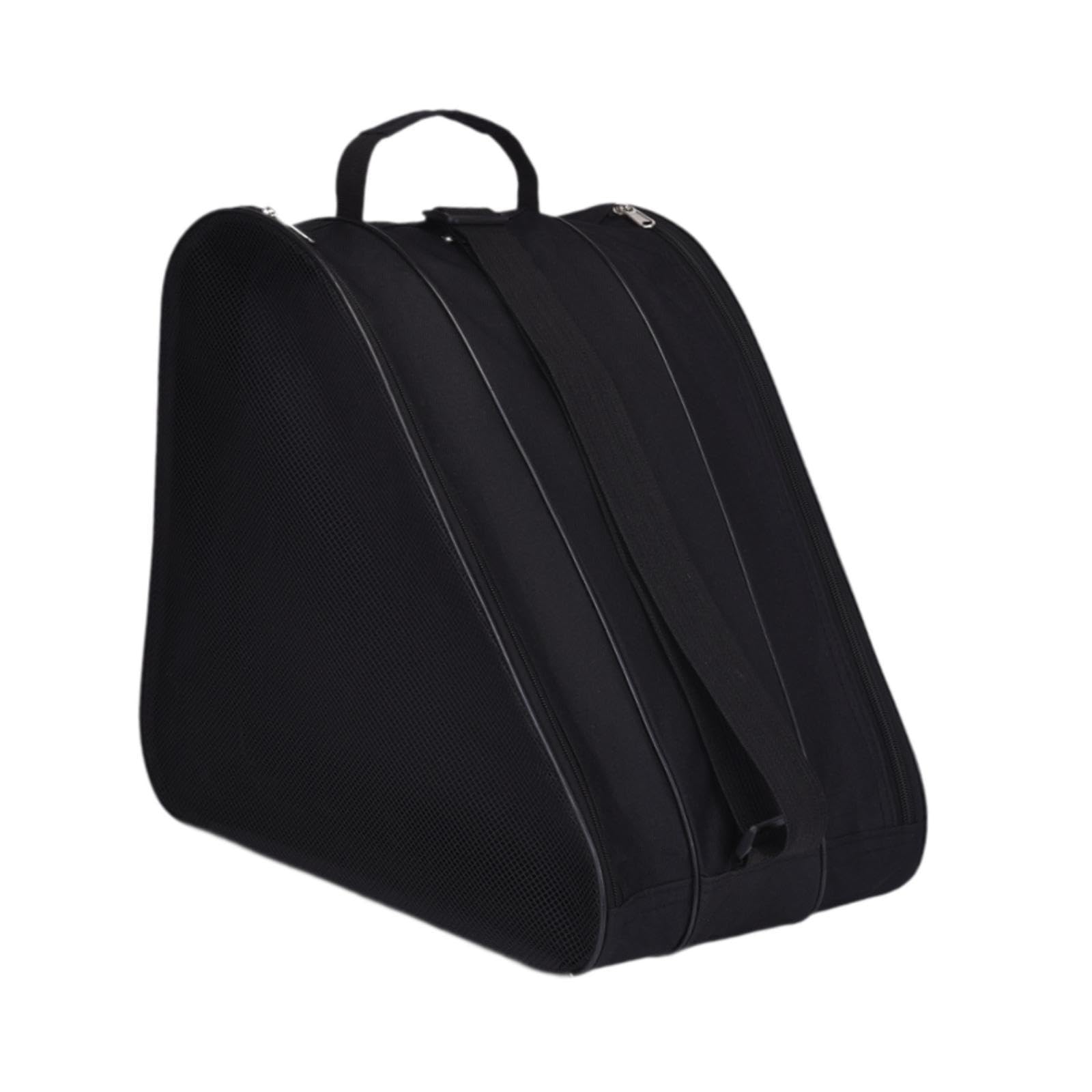 Menolana Roller Skating Bag Ice Skate Bag with Adjustable Shoulder Strap Lightweight Handbag Skating Shoes Storage Bag for Women Men, black