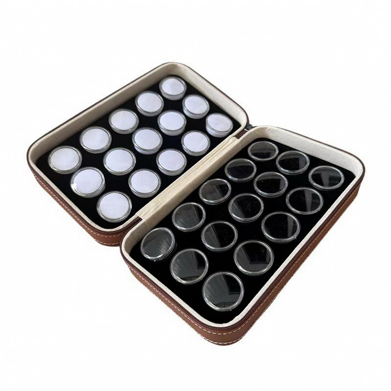 TISHITA Scatola Portaoggetti con Scomparti | Portatile, Scatola Scomparti, Compatta, 15wht 15blk