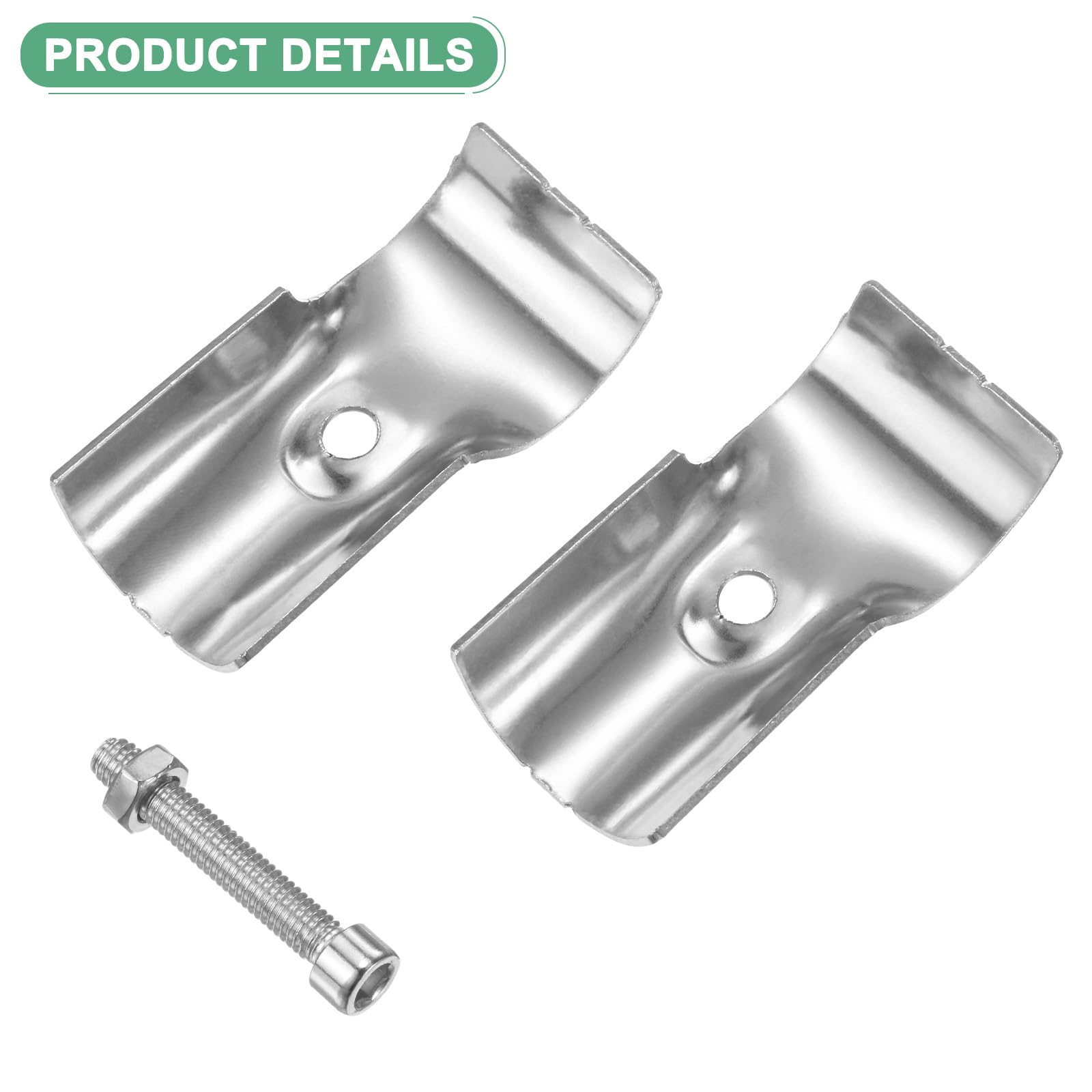 M METERXITY 6-Pack Structural Pipe Connector, T Clamps Stainless Steel Pipe Connector for OD 1.3" or 32MM Pipe, Conduit Connectors - Image 2