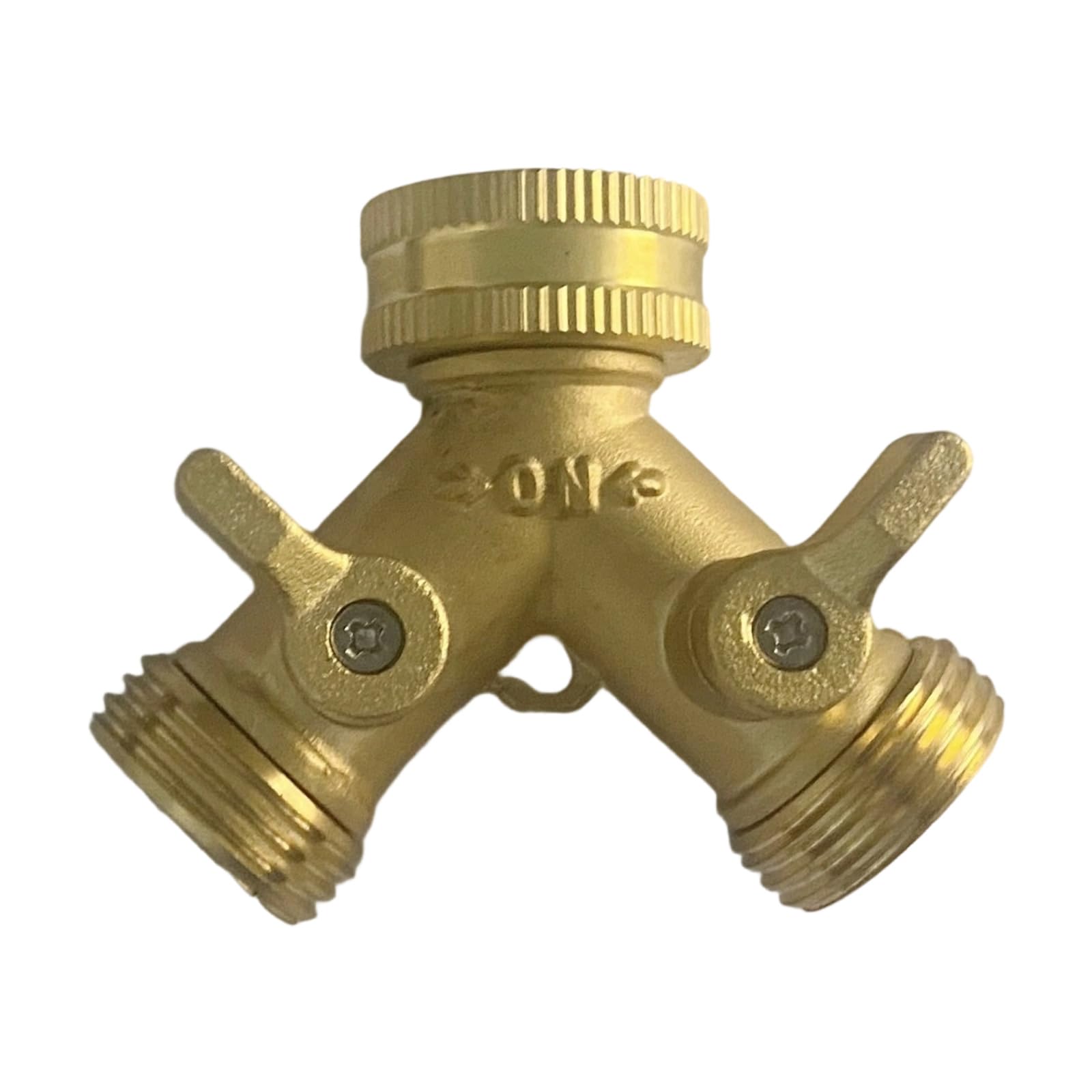 Msioytog Silk Teeth C Copper Y Shaped Water Splitter Fitting Connector 3 / 4Inch Outdoor Lawns Sprinkler Connection Leakproof Design Brass Garden Hose Splitter