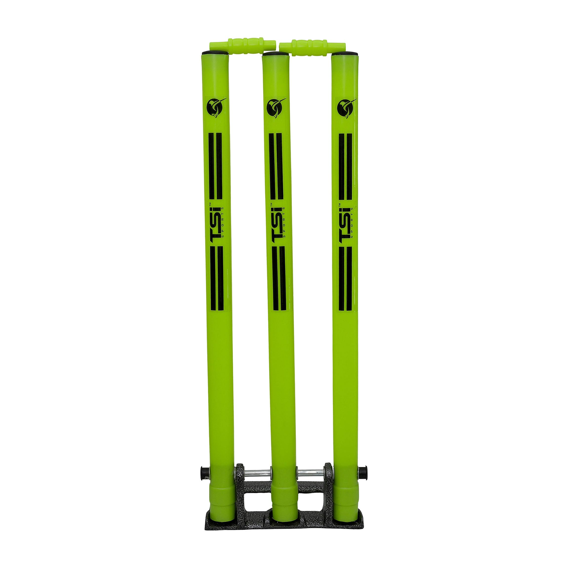 Plastic Spring Back Stumps Set with Heavy Duty Spring Stand Base, Color Black Pack of 1 Set-image-14