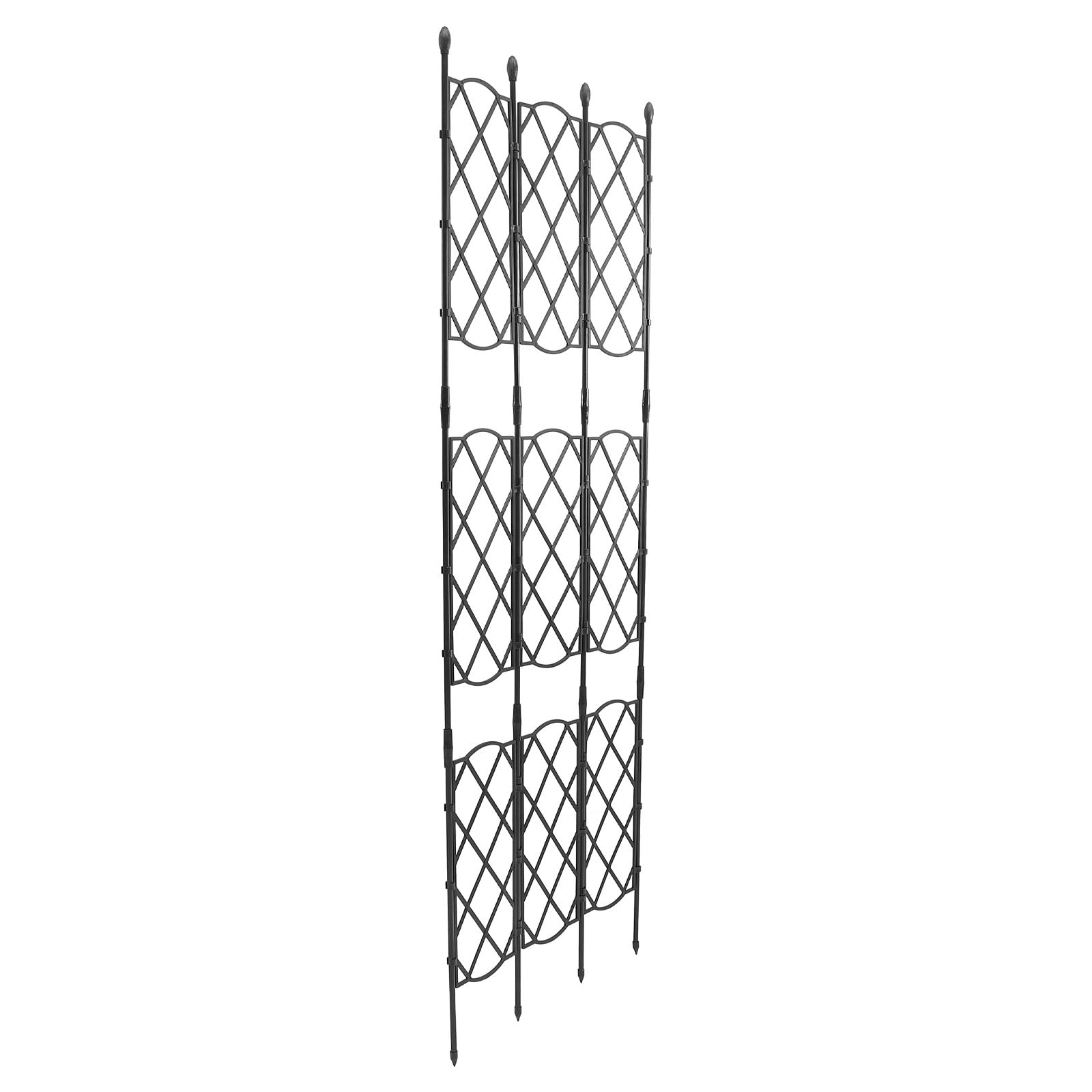 Treillis métallique Homoyoyo 465x135 cm noir pour plantes grimpantes
