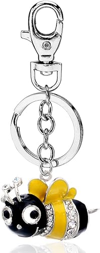 Liavy's Llavero de moda Bumble Bee Charm - Cristal brillante - Regalo único y recuerdo