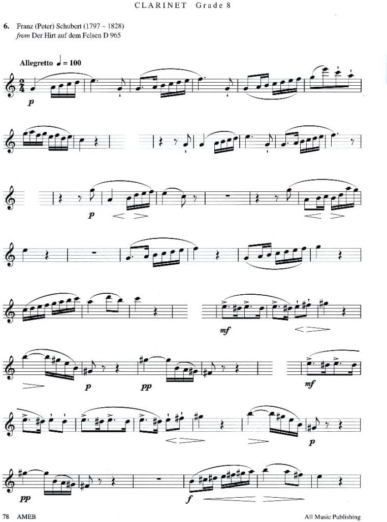 AMEB Excerpts for Clarinet and Bass Clarinet, Orchestra and Chamber Music