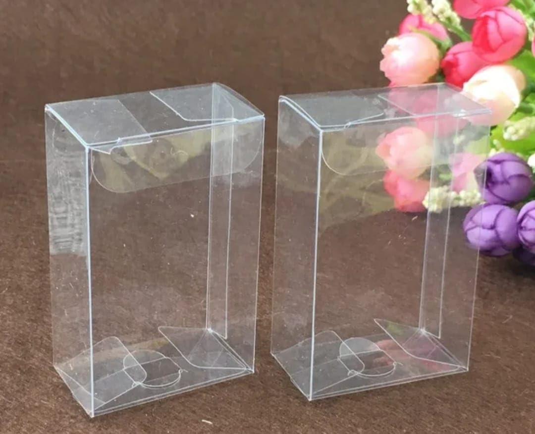 Clear PVC Storage Box, (Pack of 6 boxes) Foldable Transparent Container for Wedding Favours, Gifts, Ornaments-image-18