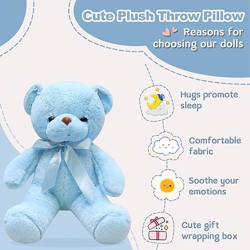 Miniatura 4 de Oso de peluche, pequeño y lindo oso de peluche, juguetes de peluche transformables con ropa y sombrero (dinosaurio verde, 10 pulgadas)