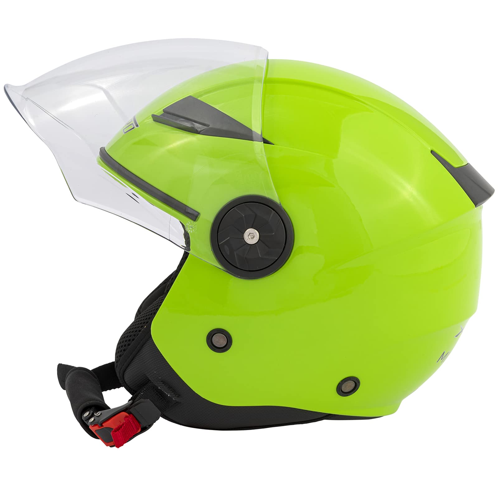 Jet Moto Casque City ECE 22 Certificat Long Visière Scooter Vert L