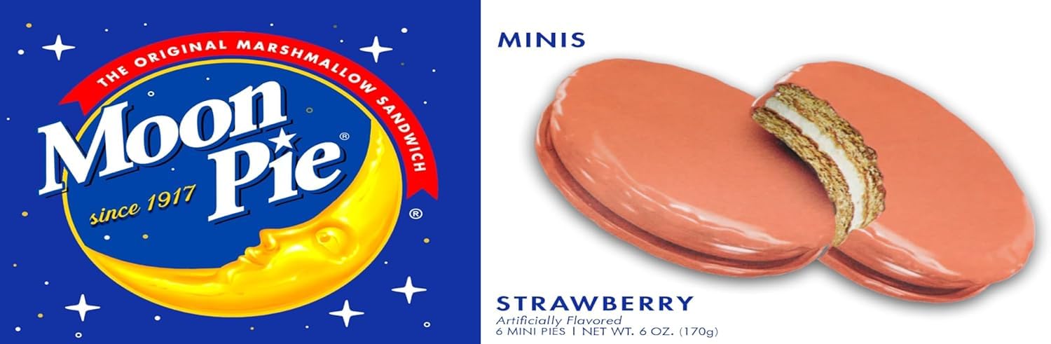 Marshmello Cookies STRAWBERRY Marshmallow Sandwich Cookies, 3 Boxes of 6 Individually Wrapped Treats, 6 Oz Each, Classic Graham Cracker and Marshmallow Filling