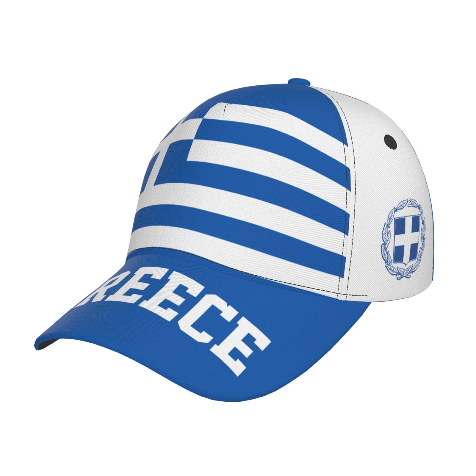 RFSHOP Greece Flag Greek Baseball Cap Full Print Adult Men Hat Patriotism Supporter Soccer Caps Black