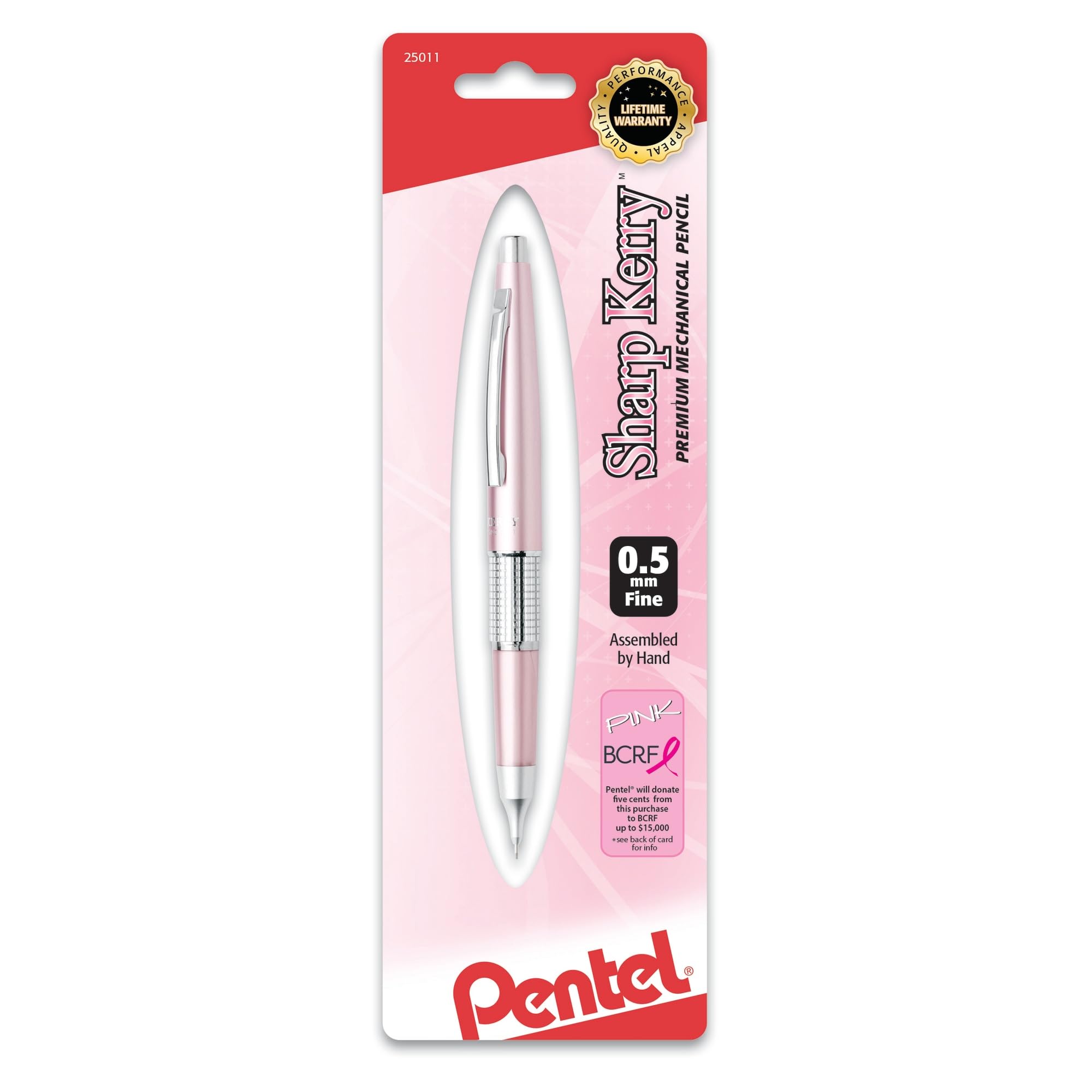 Automatic Pencil, .5mm, Glossy Metallic Pink Barrel, Sold as 1 Package