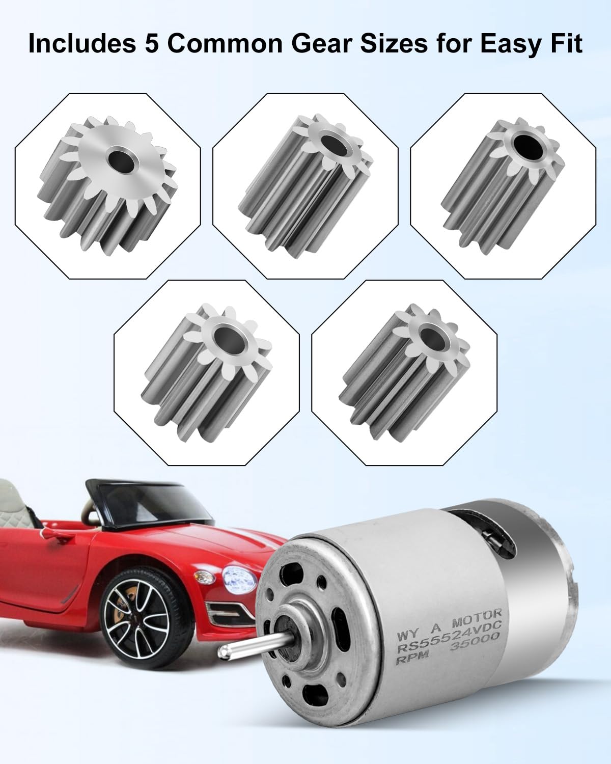 Lot de 2 moteurs électriques 18 V 24 V RS555 35 000 tr/min pour moteur à grande vitesse, accessoires de boîte de vitesses, pièces de rechange pour voitures autoportées pour enfants