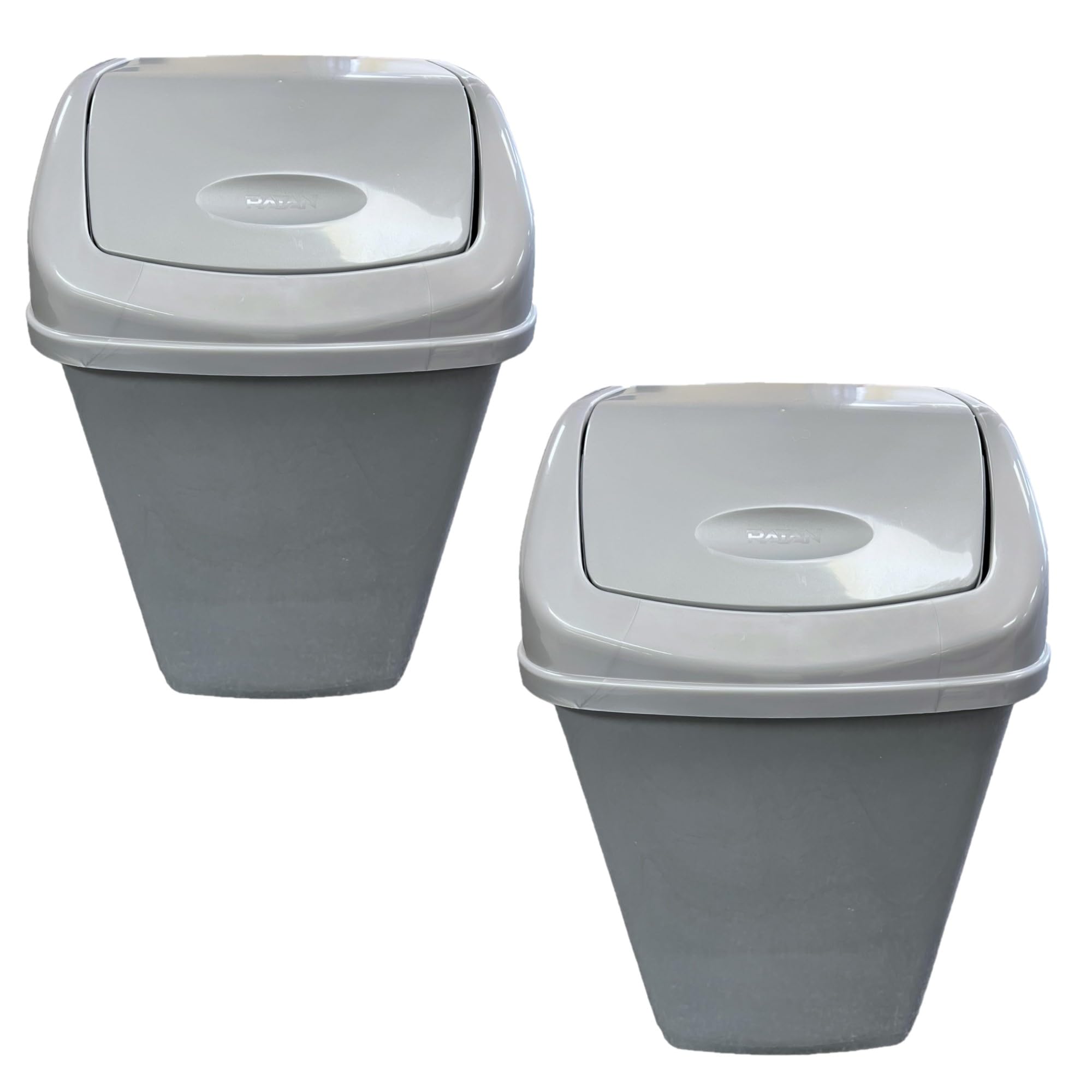 Chabrias Ltd Grey Swing Bin 50 Litre, 2 Pack Waste Rubbish Recycling Bin - Flip Top Dustbin for Home, Kitchen, and Office — image 1
