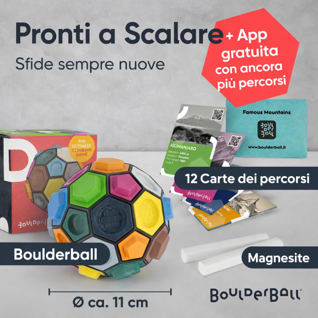 Basic Palla da Arrampicata 3D, novità Mondiale, nello Spazio più Piccolo - concentrazione, creativià e destrezza