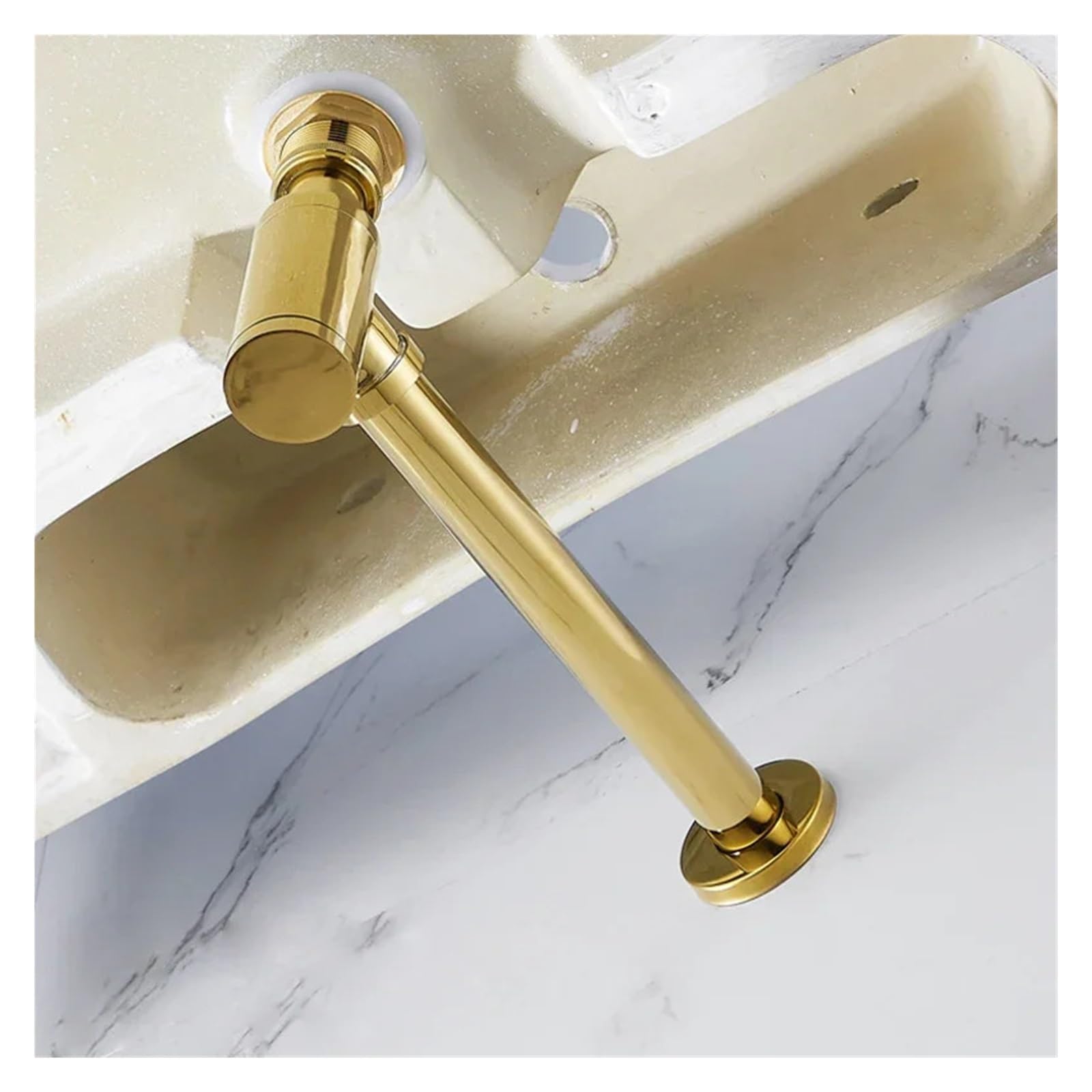 1 Uds cuerpo de latón lavabo drenaje residuos conexión pared plomería trampas P tubo lavado trampa for fregadero baño negro/Oro pulido/cromo Para Bricolaje(Antique Brass)