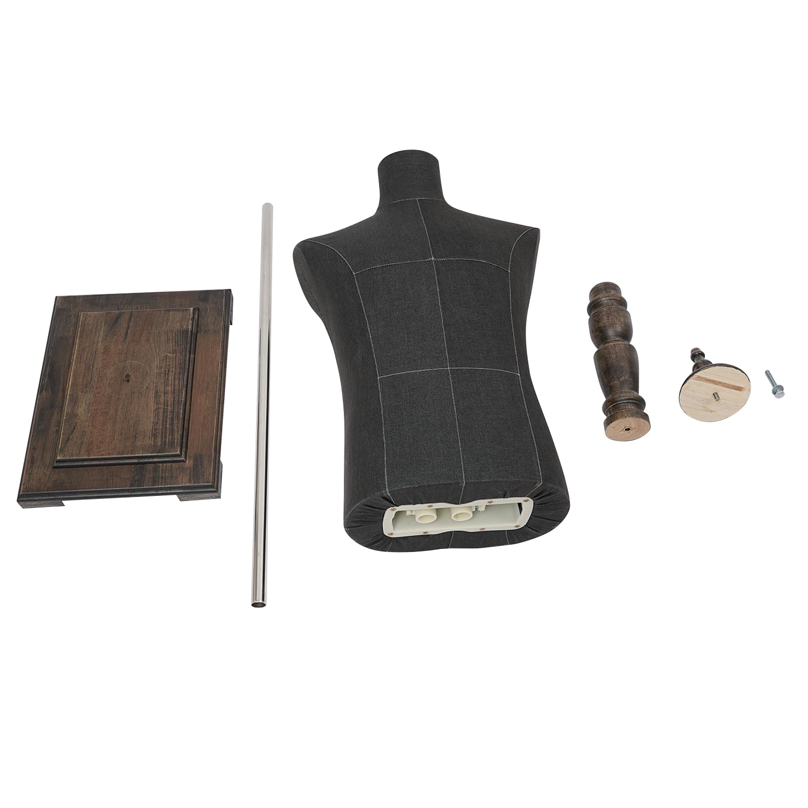 Manichino maschile moderno, manichino da sartoria da uomo con base in legno, manichino per negozi di abbigliamento, sartoria e stand fiere, altezza: 150-180 cm, nero