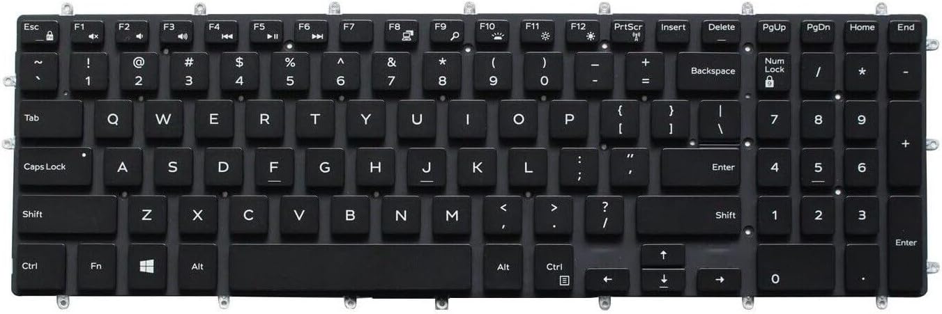 for Dell Model Type: P75F P75F001 Backlit Keyboard, US Layout