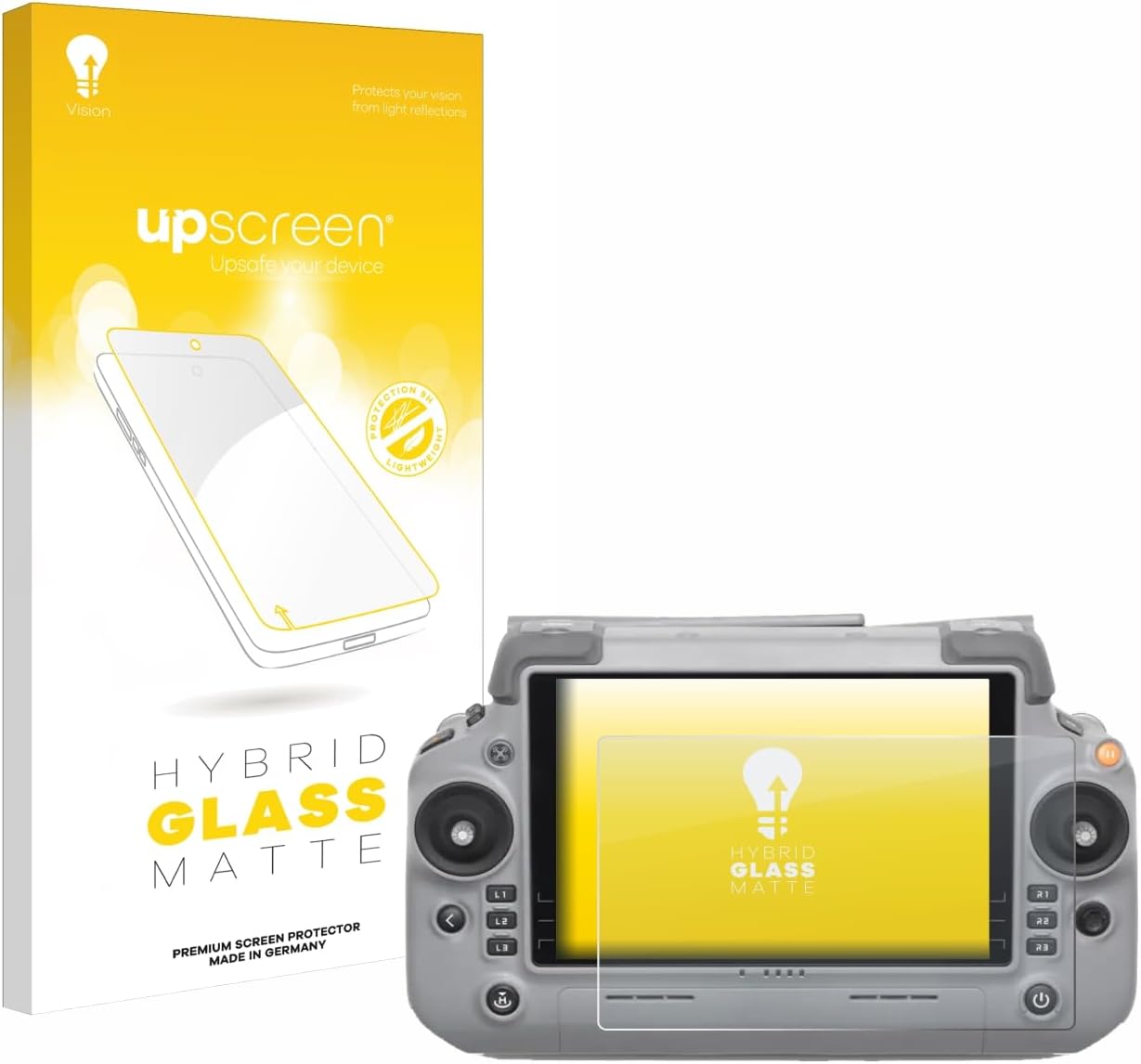 upscreen Matte Screen Protector Glass Film Compatible with DJI RC Plus 2 - Anti-Glare, Anti-Fingerprint, 9H Glass Protection
