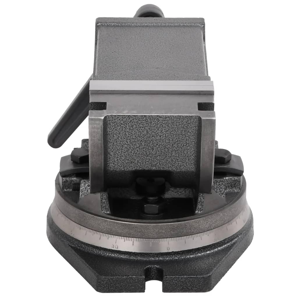 Étau inclinable à 2 axes en fonte gris 100 mm mâchoire avec levier de serrage, base 320x175 mm pour atelier menuiserie soudure bricolage fixation et assemblage précis