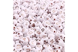 Yochus Rose Gold Acrylic Alphabet Beads Set