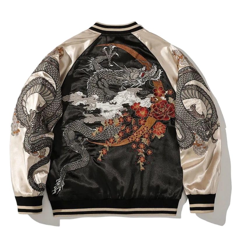 Dragon Embroidery Baseball Jacket For Men And Women Chinese Style Jacket4