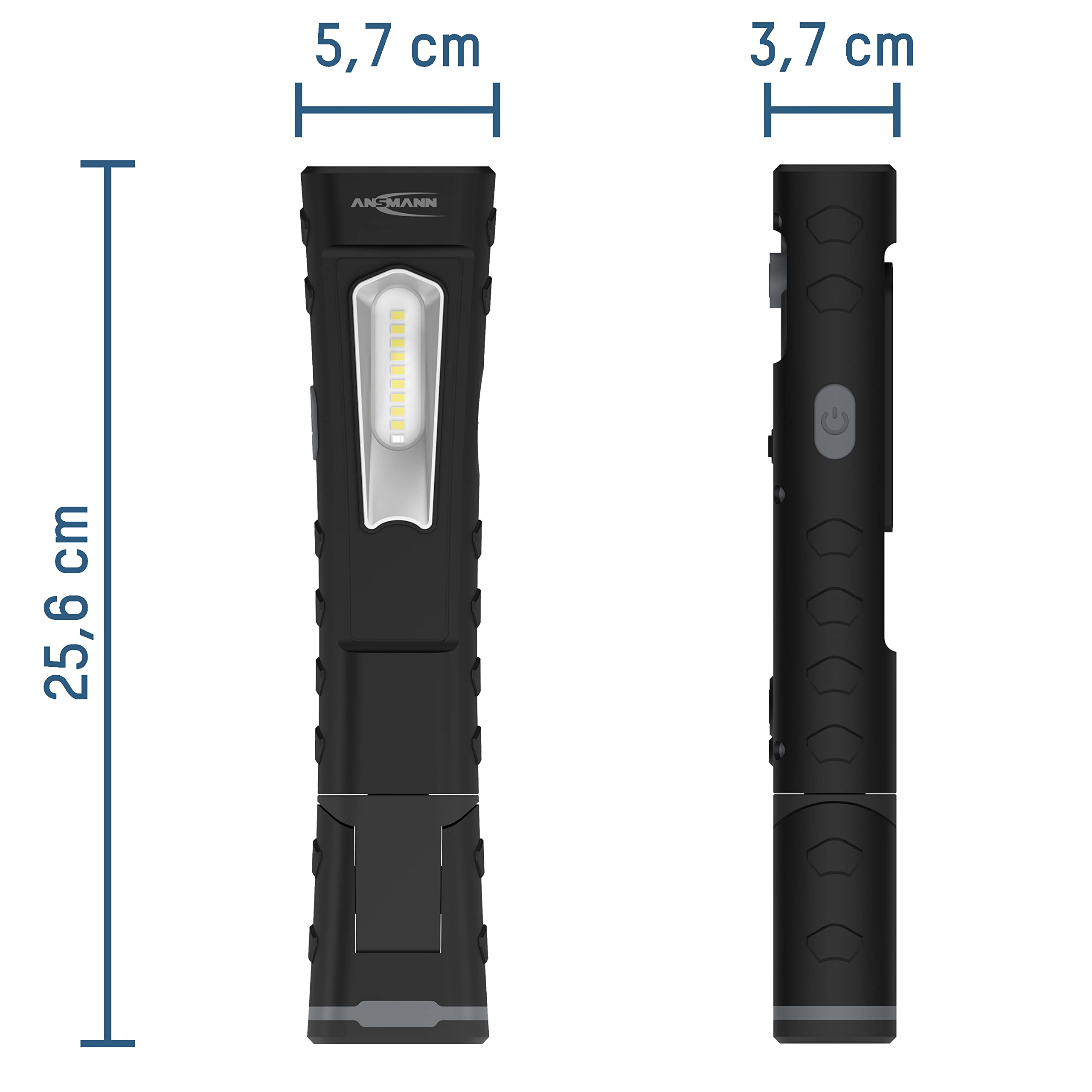 Ansmann Lampada da ispezione per officina ricaricabile 10 W SMD LED fino a 1000 lumen, con stazione di ricarica, ideale per l'uso professionale in officina, cantiere, industria, ispezione