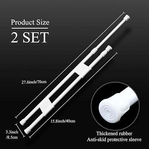 Miniatura 2 de Zubebe Barra doble para refrigerador de RV ajustable, accesorios para nevera RV, barras de tensión, barras de refrigeración para sostener alimentos