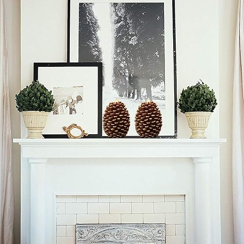 Miniatura 4 de DRomance Velas de piña sin llama que funcionan con pilas con temporizador de 6 horas, juego de 2 velas LED parpadeantes de cera marrón real, velas