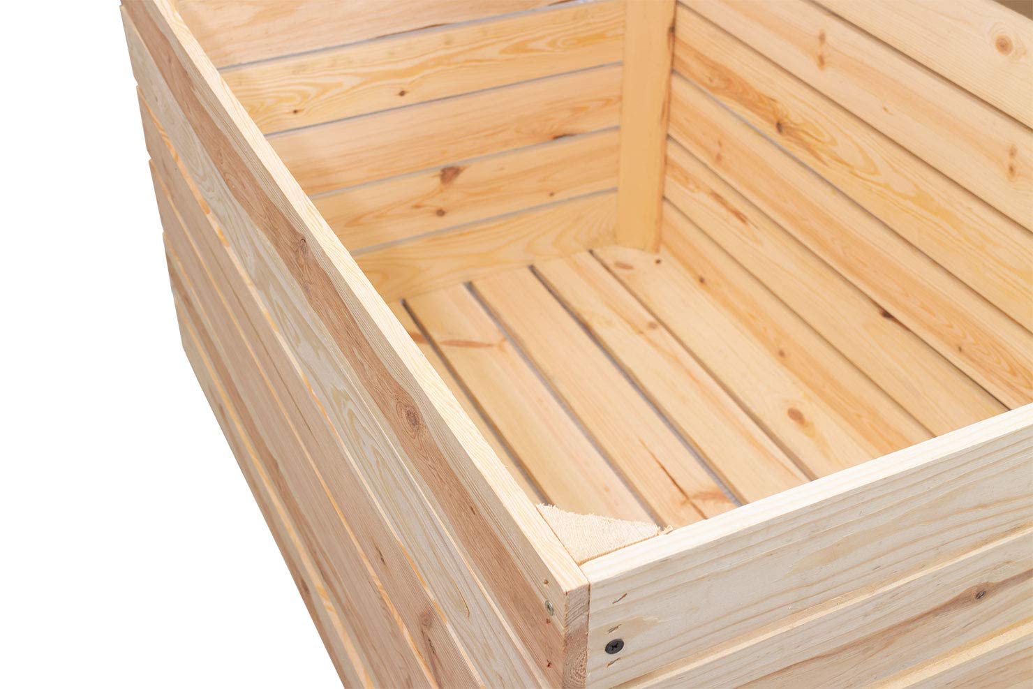 Traumhaft rustikale Holztruhe 80x50x39cm Holztruhe in hellem, unbehandelten Naturholz mit Deckel | für alle Räume, auch Kinderzimmer | drinnen & draußen
