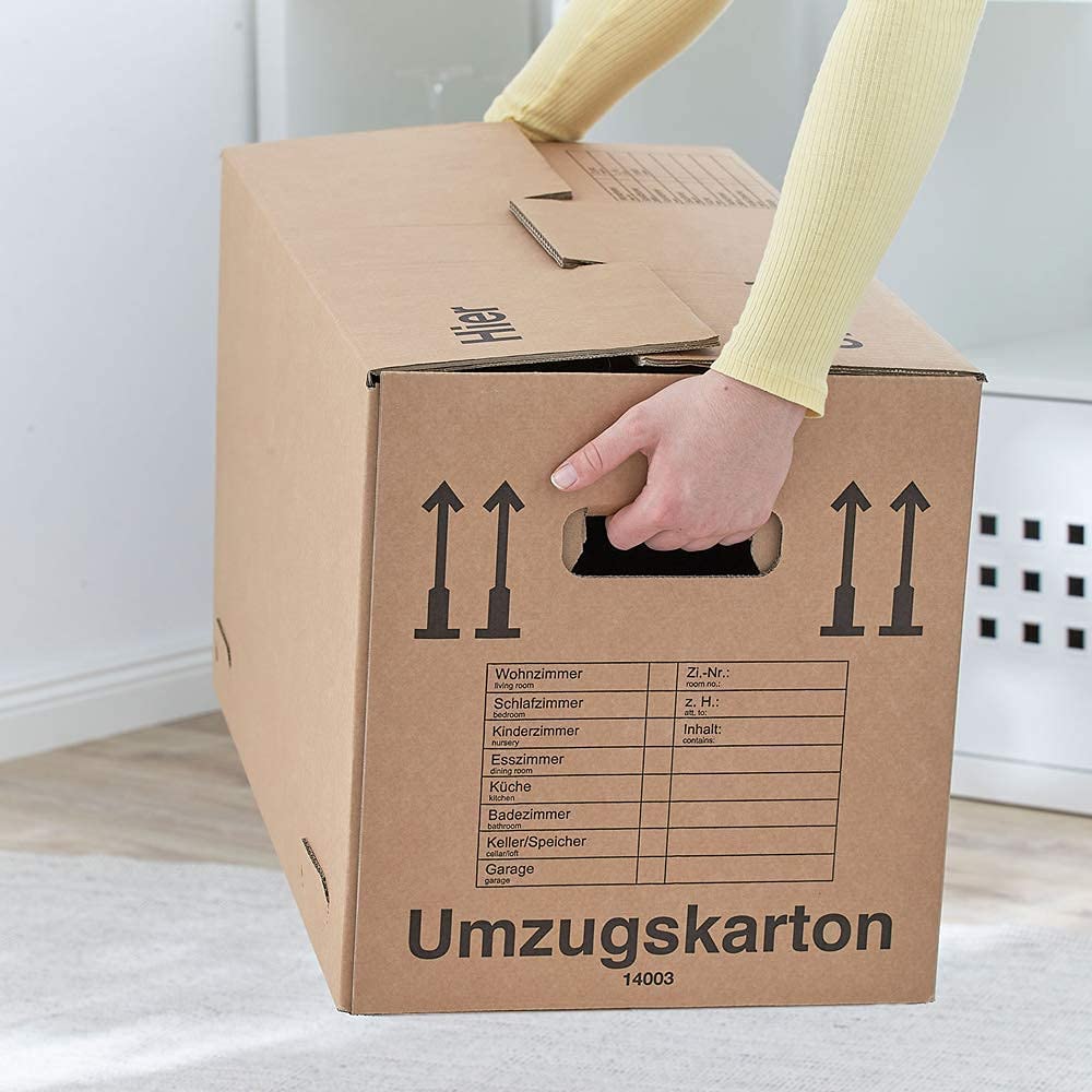 BB-Verpackungen Umzugskarton Spedition 650 x 350 x 370 mm (extrem stabil, 2-wellig, doppelter Boden, Speditionsqualität, belastbar) - Sets zwischen 10 und 150 Stück (10)
