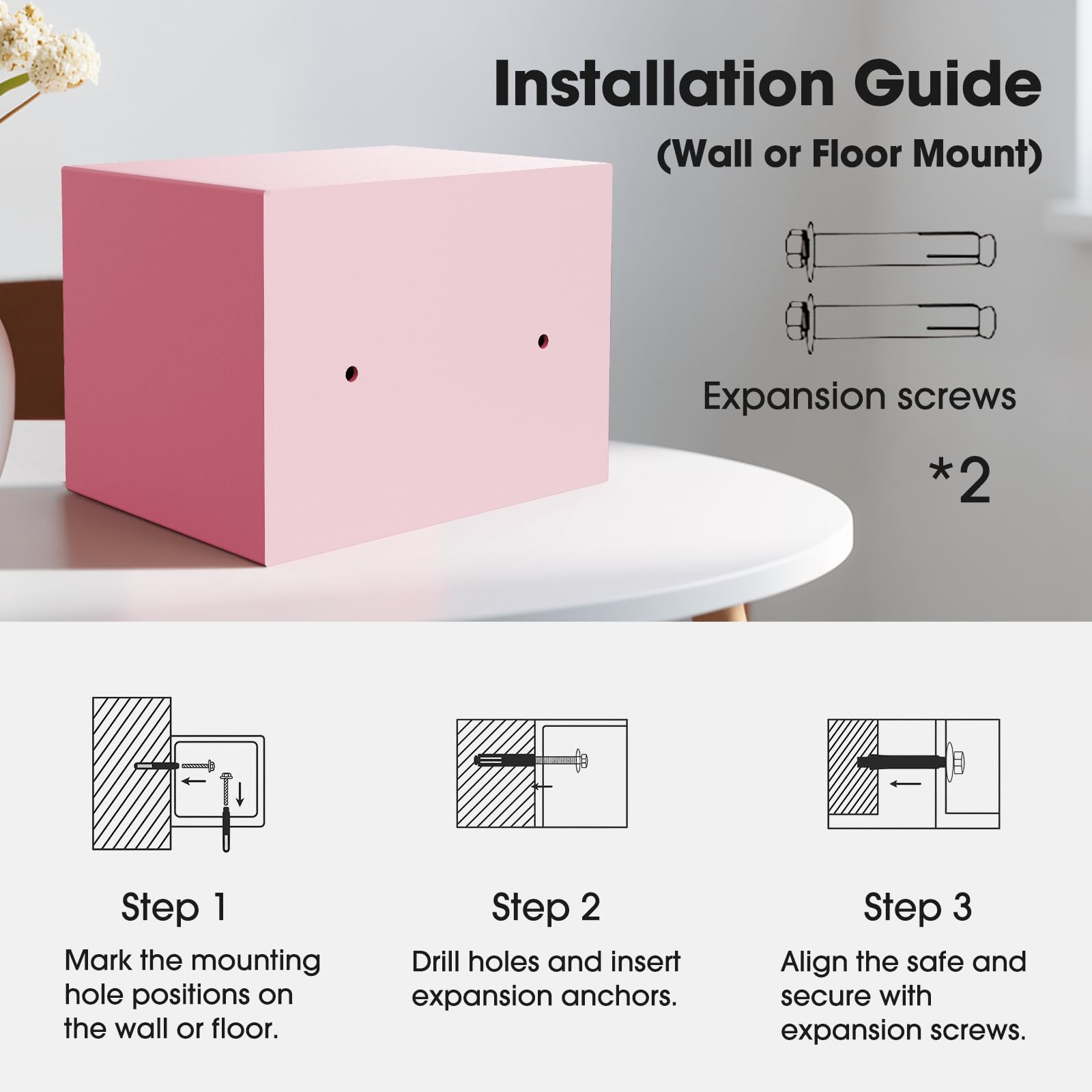 GOLDENKEY Cassaforte e serratura elettronica digitale con tastiera di sicurezza mini piccola cassaforte con scatola di sicurezza nera per casa, ufficio, viaggi, uso aziendale, 0,236 piedi cubi rosa